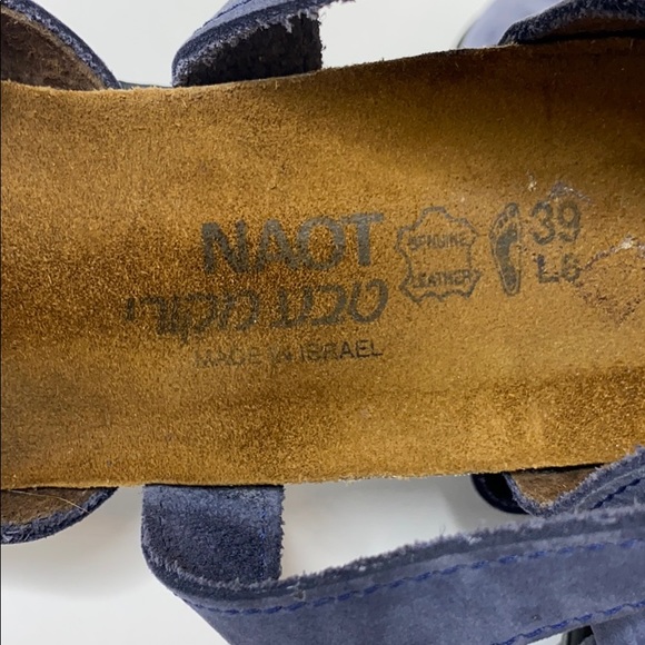 Naot Blue Suede Genuine Leather MaryJane Shoes 39 - Picture 9 of 10